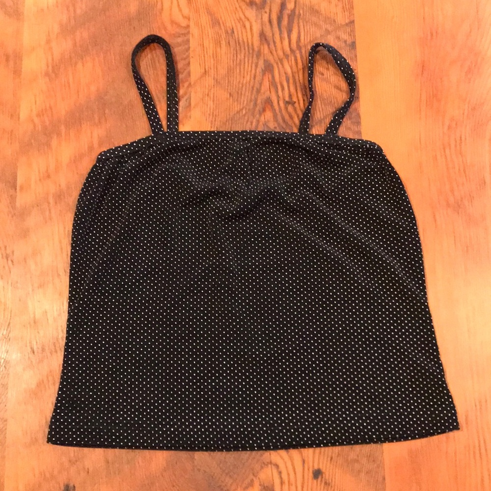 Esprit polka dot black tank top - women's small